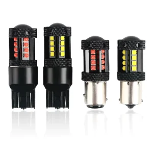 Auto Bulb 1157 7440 7443 30w 3030 27smd Switch Back White Amber Color Car Led 1156 Turn Signal Light