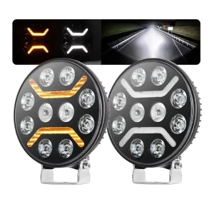 Auto Car Bright White DRL Amber Position Light E marked Truck Spot Front Headlamp 7 Inch