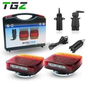 Auto Exterior LED Magnetic Trailer Light Wireless/Wired Signal Lamp Dome License Plate Light for European/American Standard