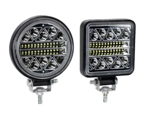 Auto Exterior Lighting Square-Shaped Car LED Headlights 34 LEDs 102W Working Light Including Flashing Inspection Front
