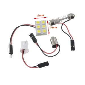 Auto Festoon T10 Ba9s 5050 6SMD LED Panel Car Interior White Light Dome Ceiling Lamp Bulb Trunk PC Board Panel Reading Lights