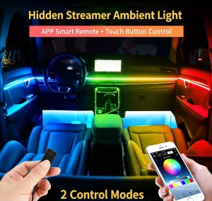 Auto Interior Mod Parts 18 in 1 Hidden Acrylic LED Ambient Light 256 RGB for Audi A3 A4 A6 Q3 Q5 Interior Upgrade Kit