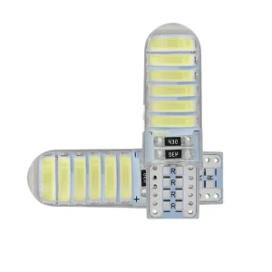 Auto LED Bulbs 194 168 T10 7020 12SMD Silicone Error Free Waterproof Car LED Signal Light Bulbs Factory OEM