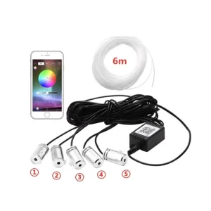 Auto LED Car Lights LED Atmosphere Light RGB App Control Cold Line Strip Light LED Decorative Interior Lamp