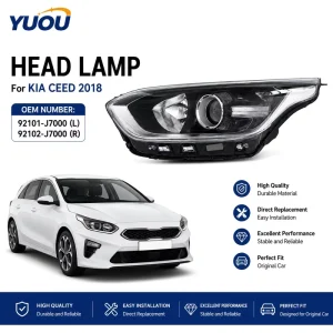 Auto LED Front Head Lamp Assembly for Kia Ceed OEM 92101 J7000 92102 J7000 Replacement Headlight