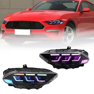 Auto LED Headlight Assembly for Ford Mustang GT Car RGB Head Lamp Mustang Accessories and Parts