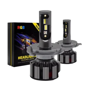 Auto LED RGB Headlight Bulbs with APP Control Changeable Colors 12V 50W Universal Fit for Cars 40-80C