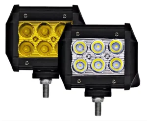Auto Lighting System Super Waterproof Dual Color 4 Inch 18W Vehicle LED Work Light Bar for Car