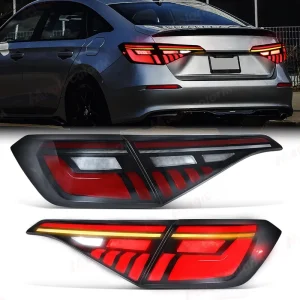 Auto Part LED Car Tail Lights Assembly for Honda Civic 11th Smoke Black Rear Fog Lamps
