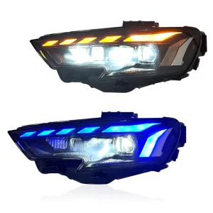 Auto Parts Dual Lens LED Headlights Assembly for Audi A3 Modified New Style Flow Light Dynamic Daytime Running Lights