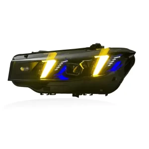 Auto Parts Fang Dual Color LED DRL Laser Projector Headlamp for BMW G20 LCI Aftermarket Upgrade Front Light