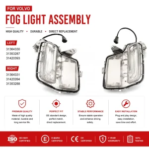 Auto Parts Front Fog Lamp LED Daytime Running Lamp Turn Signal Left Right OE 31364330 31364331 for Volvo