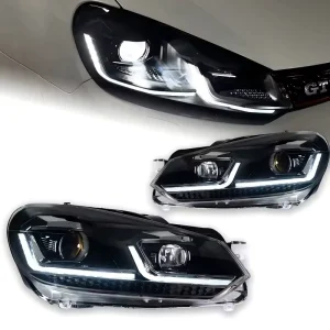 Auto Parts LED Headlight Assemblies Perfect Fit for Golf 6 Projector Lens Golf 6 Headlights Mk6 R20 Tsi Drl