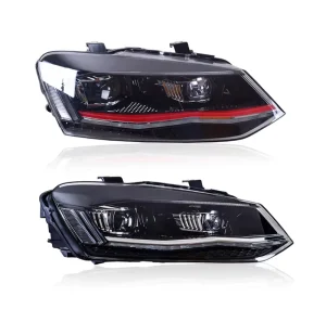 Auto Parts Retrofit LED Projector Headlight for VW Polo 6R 6C Day Running Lamp With Dynamic Flowing Indicator