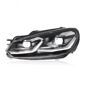 Auto Parts Upgrade to MK7.5 Style LED DRL Sequential Turn Signal Projector for VW Golf 6 Headlight Assembly