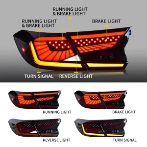 Auto Star Grid LED Tail Light Anti Yellow Red PC Lens Dynamic Signal Lamp for Honda Accord Tuning Replacement Parts