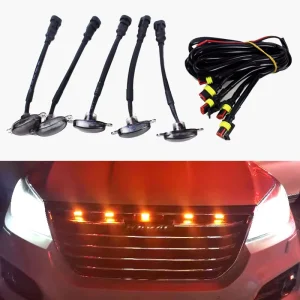 Auto Strobe LED Grill Lights Kit Car Front Bumper Hood LED Grille Flashing Pickup Aftermarket Accessories New Style Car Light