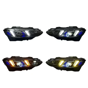 Auto for BMW 4 Series G22 G82 G80 G26 Headlight Modified Snake Eye Daytime Running Light Yellow White DRL Black Shadow
