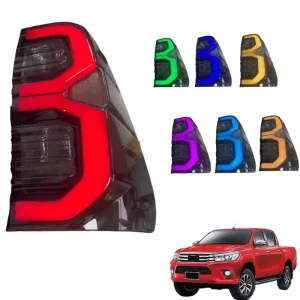 Auto y Clear Lens RGB LED Rear Lamp for Hilux Revo New Tuning Lightings RGB LED Tail Lights Hilux Car Accessories
