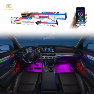 Automotive Ambient Lighting K4 Universal 10 in 1 RGB LED Car Interior Decor Strip Light by App Control 12V