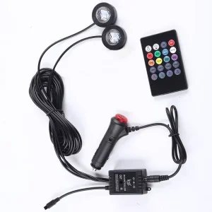 Automotive Interior Decorative Lights LED Car Round Star Foot Light 2 Round Atmosphere Lamp Ambient Lamp Remote Voice Control