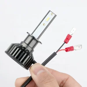 Automotive LED Headlight Bulbs H1 6000 18000LM 6000K Cool White 12V IP68 Waterproof Wired 2 Pack for High Low Beam Fog Lights