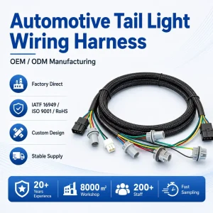Automotive Tail Light Wiring Harness Cable Assembly PVC IP67 Adapter Rear Lamp Connector Car Repair Replacement Model