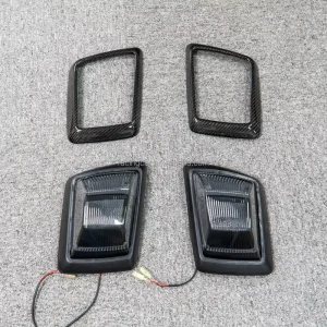 B Style Smoked LED Front Corner Turn Signal Lights with Carbon Fiber Frames for Mercedes Benz G Class W464 W465 +