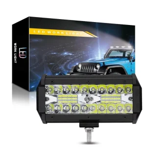 BAR-M4-40LED 7 Inch 40SMD 120W 6000K White LED Light Bar Waterproof Three Rows Car Truck Motorcycle ATV Light Accessories
