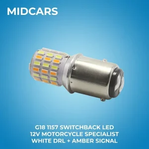 BAY15D LED Bulb 1157 Switchback Dual Color 12V White Amber G18 for Motorcycle Turn Signal Daytime Running Light DRL Lamp