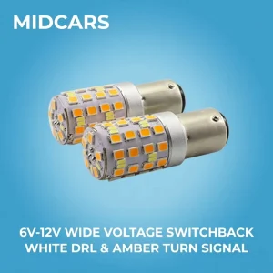 BAY15D LED Bulb 6V 12V Wide Voltage 1157 Switchback Dual Color for Classic Bike Motorcycle Turn Signal DRL Upgrade