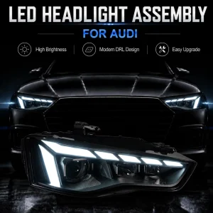 BK for Audi A5 LED Headlights Assembly RS5 Style Projector Lens Daytime Running Light Dynamic Turn Signal Upgrade