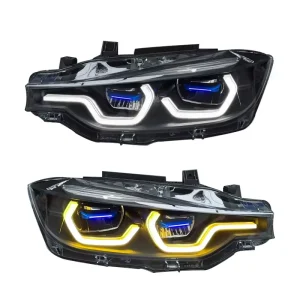 BMW 3 Series F30 320i LCI F35 Headlamps Upgrade Full LED White Yellow DRL Switchable Ikon Headlights