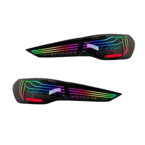 BMW 4 Series G22 G82 CSL RGB Style LED Tail Lights Assembly with Red Lens 12V Turn Signal Lights