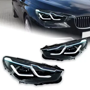 BMW F07 5 Series GT 5GT LED Angel Eye Double Lens Headlight DRL HID Head Lamp Modified Lights