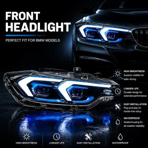BMW F30 3 Series LED Headlights Assembly Dual Hook Design Dynamic Turn Signal DRL Headlamp