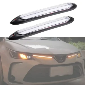 BS-510 LED Car Daytime Running Lights Three-Color Streamer Steering Modified Bright 9-16V