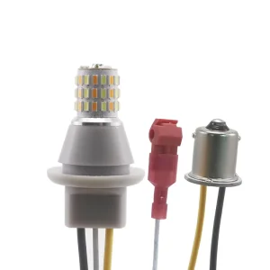 Ba15s LED Bulb Motorcycle Dual Color Bau15s R10w R5w Front Daytime Running Light and Turn Signal White Amber 12V