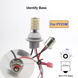Bau15s LED Bulb Universal 1156 7507 DRL Turn Signal Kit Dual Color White Amber Anti Flicker Load Resistor T-tap for Car
