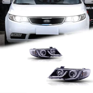 Bi Xenon Projector Headlight Assembly Modified Compatible for Kia Forte for LED Angel Eye DRL