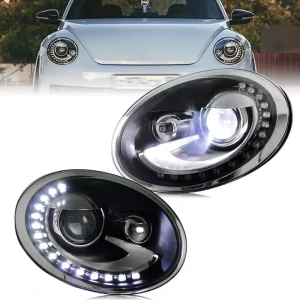 Bi Xenon Projector Headlight Assembly with LED DRL Modified Compatible for Volkswagen Beetle