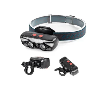 Bicycle Front Rear Light ABS Battery-Powered 2000mAh Type-C Charging Outdoor Cycling Multi-Functional Magnetic Induction
