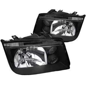 Black Housing Front Headlight Assembly Built in Fog Lamp Auto Lighting Replacement Spare Parts Pair