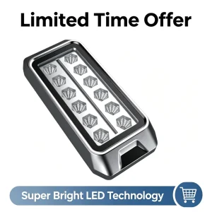 Black LED Warning Light 12V 24V 12 LEDs 24 Flash Modes for Forklifts IP67 Waterproof Emergency Strobe Bar