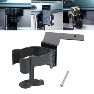 Black Multi Function Cup Holder Fixed Bracket Phone Holder for Ford Bronco Models with Easy Installation