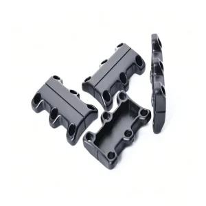 Black Plastic Multi Hole Strap Connector Buckle for Adjustable Fastening