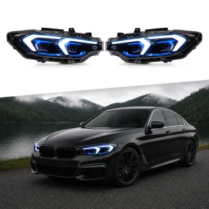 Blue Full Sealed 6000K Car Headlights for BMW 3 Series F30 F35 ABS Waterproof Housing Plug Play Assembly