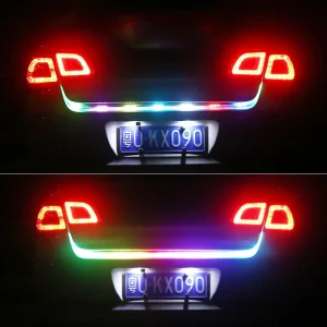 Blue Red Yellow Car Rear Trunk Tail Light Dynamic Streamer Reverse Warning Light Brake Turn Signal Lamp Car LED Strip Light