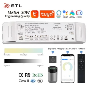 Blue Tooth Dimming Tuya Constant Current Smart Adjustable Color Temperature LED Driver with Remote Control
