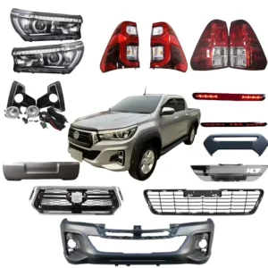 Body Parts for Cars for Toyota Revo Rocco Body Kit Hilux Taillight Front Bumper Grille Car Headlight Hilux Accessories